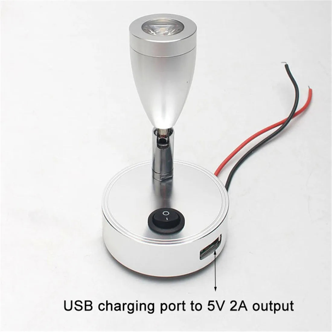 LED RV Reading Light 12V/24V with USB Port – Camper, Boat, Trailer Interior Lamp