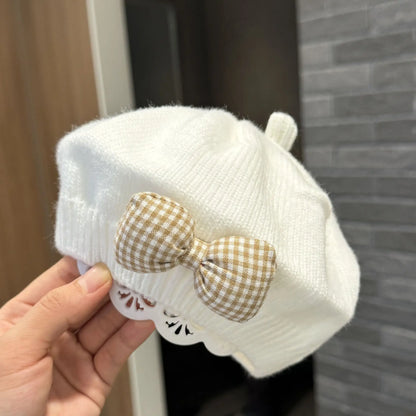 Kids Knitted Beret with Bow | Winter Hat for Baby Girls and Toddlers