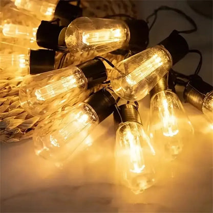 1 ud. de guirnaldas de luces solares, luces impermeables para jardín exterior, jardín, terraza, balcón, camping, fiesta, decoración retro, luces de hadas
