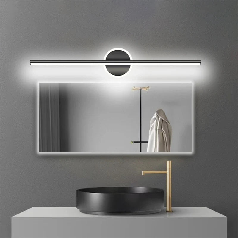LED Mirror Front Wall Light – 40/60cm Gold Black Indoor Lamp for Bathroom & Bedroom