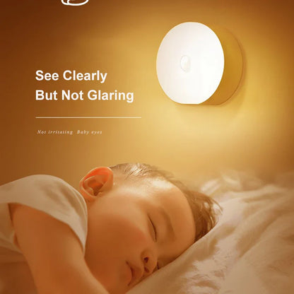 8LED Motion Sensor Night Light | USB Rechargeable Automatic Night Lamp for Bedroom