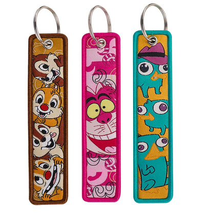 Cartoon Squirrel Embroidery Key Tag | Cute Keychain for Car and Bag