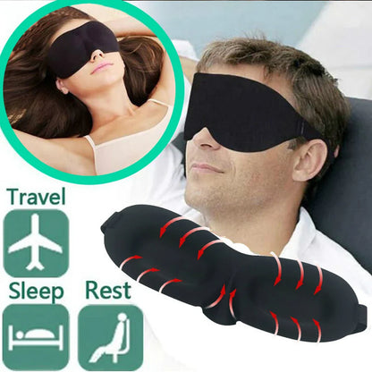 3D Contoured Sleep Eye Mask | Light Blocking Blindfold for Deep Sleep