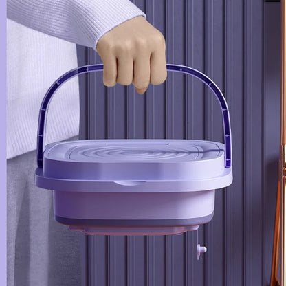 8L Portable Foldable Mini Washing Machine with Spin Dryer for Socks Underwear