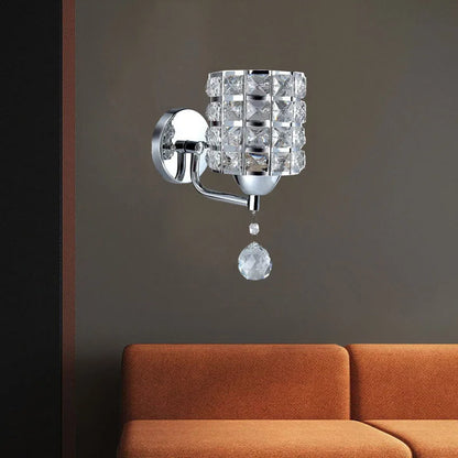 Crystal Wall Lamp – Gold/Silver Decorative Sconce Light for Bedroom & Living Room