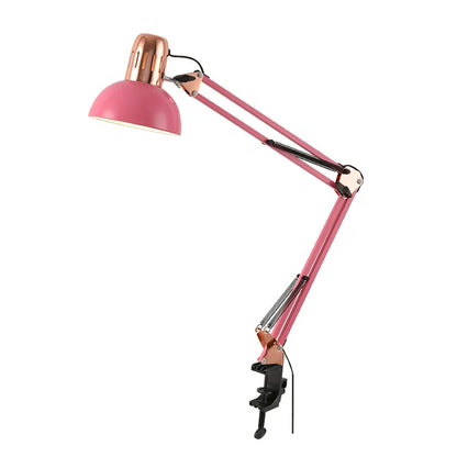Industrial Foldable LED Table Lamp with Clamp Telescopic Swing Arm for Desk