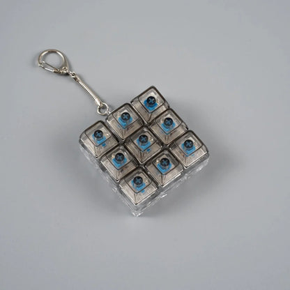LED Light Up Keychain Keyboard Fidget Toy | Clickable Stress Relief Keychain