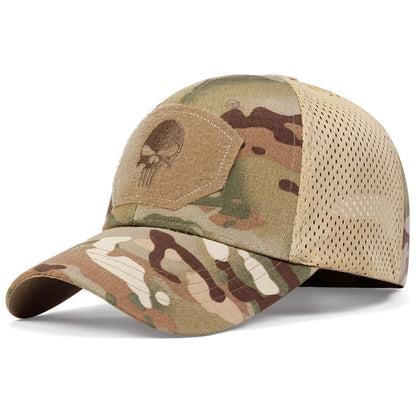 Unisex Skull Baseball Cap | Breathable Mesh Snapback for Outdoor Adventures