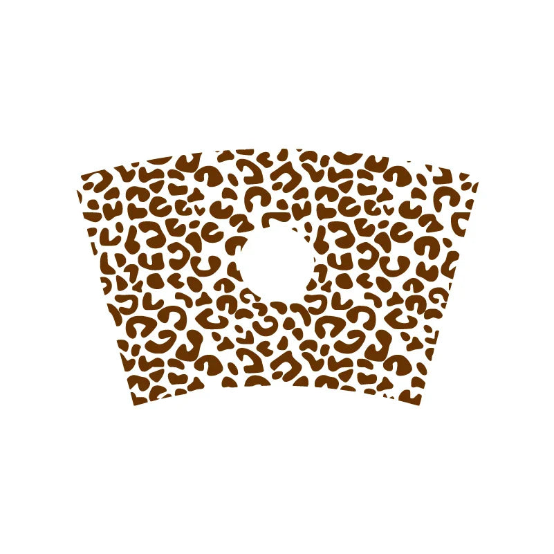 Leopard Pattern Full Wrap Vinyl Sticker for 24 oz Cold Cup | Cheetah Coffee Cup Decal