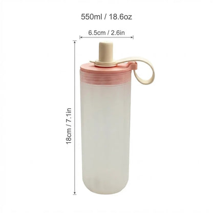 Clear Plastic Reusable Travel Mug | Leak-Proof Cup with Straw and Handle