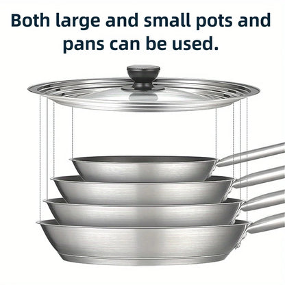 Universal Round Stainless Steel Frame Kitchen Spill-proof Cooking Pot Cover with Glass for Hotels and Restaurants