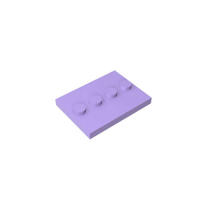 Gobricks GDS-980 Tile, Modified 3 x 4 with 4 Studs in Center | Compatible Building Block for DIY and MOC