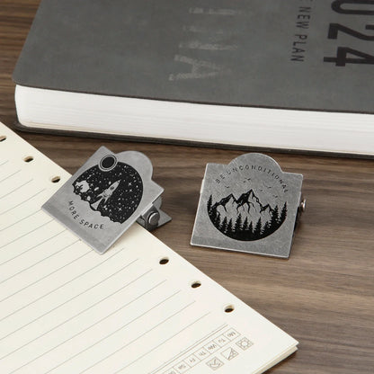 1 pince à papier rétro en métal, format 40 mm, pour la reliure de notes, de lettres et de documents, fournitures de bureau et scolaires