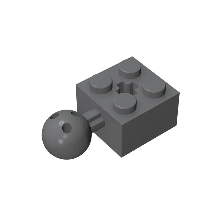 Gobricks GDS-976 Technical Brick Modified 2 x 2 with Ball Joint and Axle Hole | Compatible with Lego 57909