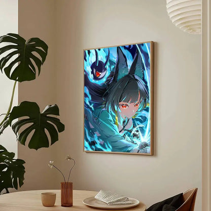 Zenless Zone Zero Hoshimi Miyabi Poster Impression Murale Autocollante Étanche Décoration Esthétique pour Chambre à Coucher, Bar, Maison