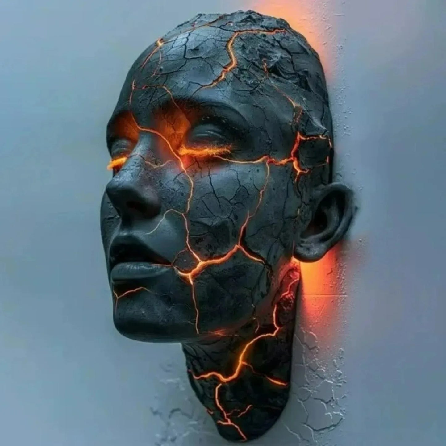 Cracked Soul Wall Lights Shattered Soul Wall Lamps Creative Figurine Luminous Resin Ornaments Sculpture Home Decorations