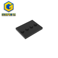 Gobricks GDS-980 Tile, Modified 3 x 4 with 4 Studs in Center | Compatible Building Block for DIY and MOC