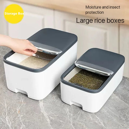 5/10KG Rice Storage Box Home with Lid Insect Proof Moisture Proof Rice Box Grain Sealed Jar Kitchen Container Storing Dry Grain