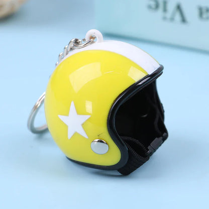 Mini Motorcycle Helmet Keychain | Cute Metal Key Ring for Women and Men