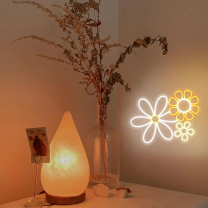 Enseigne néon fleur, Lumière néon LED pour Décoration Murale Chambre, Club, Fête, Cadeaux Saint-Valentin, Anniversaire pour Fille, Alimentation USB