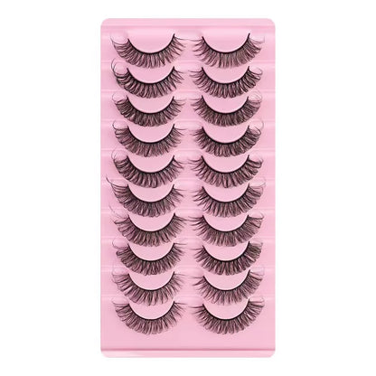 10Pairs 3D Mink Lashes Russian Strip Lash | Dramatic False Eyelashes for a Bold Look