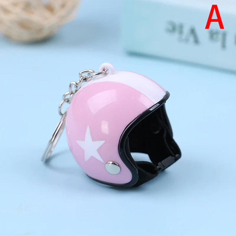 Mini Motorcycle Helmet Keychain | Cute Metal Key Ring for Women and Men