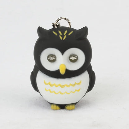 LED Owl Keychain with Sound and Light | Cute Bag Pendant for Keys