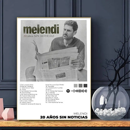 Singer Melendi Poster Sticky Wall Art Printing Waterproof Home Living Bed Room Bar Aesthetic Decor