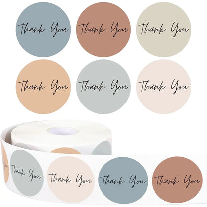 500pcs Round Thank You Stickers for Envelope Seal | Gift Packaging Labels for Party Decor and Scrapbooking