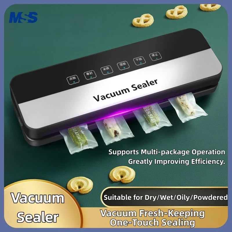 Vacuum Sealer Machine for Food Storage Dry Wet Auto Seal Cutter Touch Control 80KPa