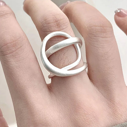 PANJBJ Real 925 Sterling Silver Retro Round Ring | Vintage Fine Jewelry for Women