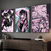 Cartel bonito de anime J-Jirai Kei, impresión artística de pared, impermeable, para hogar, sala de estar, dormitorio, bar, decoración estética
