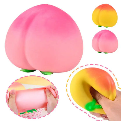 Jouet anti-stress en forme de pêche douce | Remonte lentement pour enfants et adultes