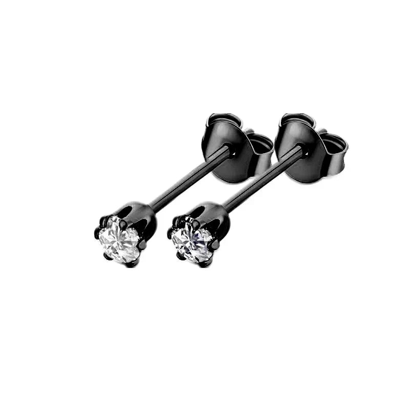 Black Punk Cross Hoop Earrings | Stainless Steel Unisex Jewelry