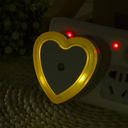 Heart-shaped LED Night Light | Auto Sensor Plug-in Night Lamp for Bedroom
