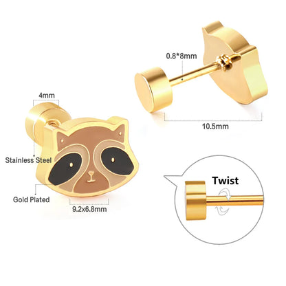 Cute Acrylic Animal Stud Earrings | Surgical Steel Hypoallergenic Earrings for Women and Girls