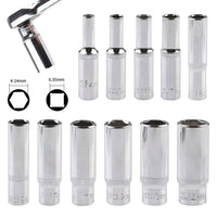 1/4 Hex Drive Deep Socket Adapter Set | Chrome Vanadium Steel Impact Socket Wrench