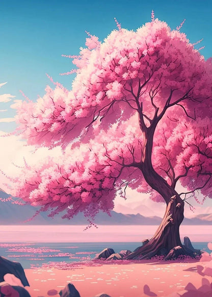Póster japonés de flor de cerezo, montaña Fuji, puesta de sol, Tokio, lienzo impreso en HD, pintura artística de pared, imágenes, decoración del hogar