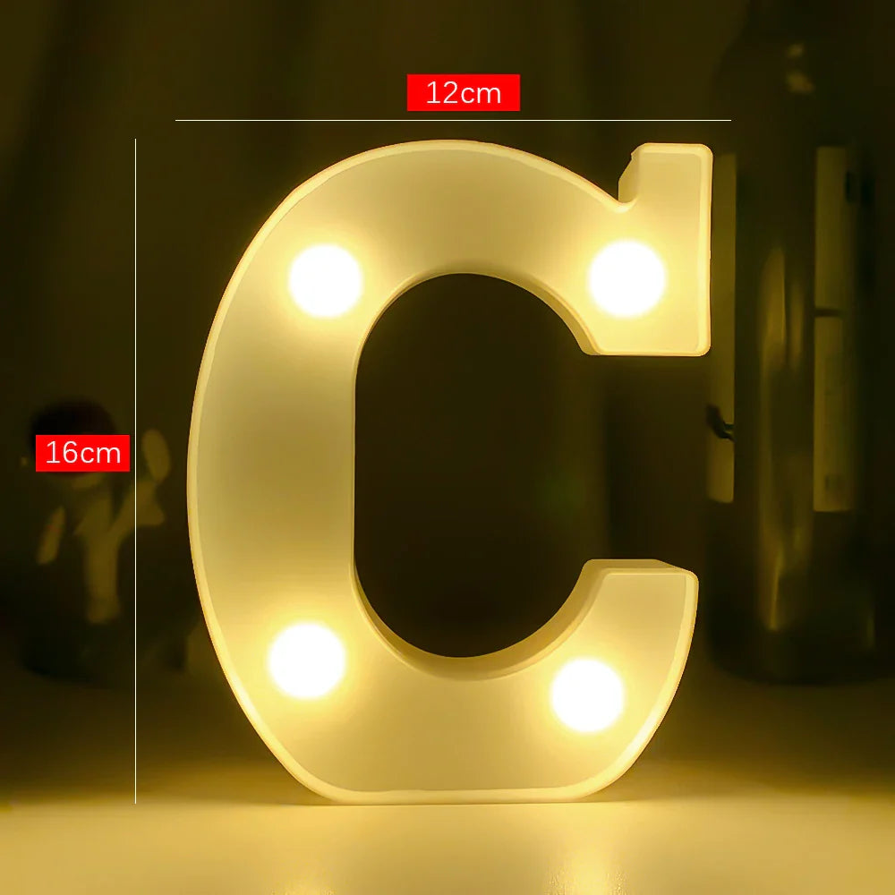 Creative Luminous Letter Night Light | Battery-Powered LED Decor for Parties