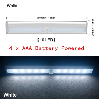 LED Under Cabinet Night Light Motion Sensor Closet Light Kitchen Bedroom Lighting Wall Lamp With Magnetic Strip USB Rechargeable