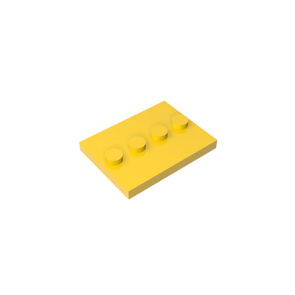 Gobricks GDS-980 Tile, Modified 3 x 4 with 4 Studs in Center | Compatible Building Block for DIY and MOC