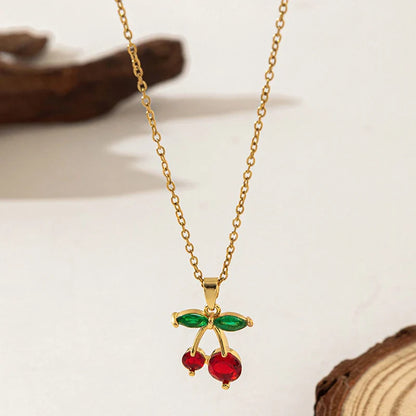 ANENJERY 316L Stainless Steel Fruit Pendant Necklace | Simple Fashion Jewelry for Women