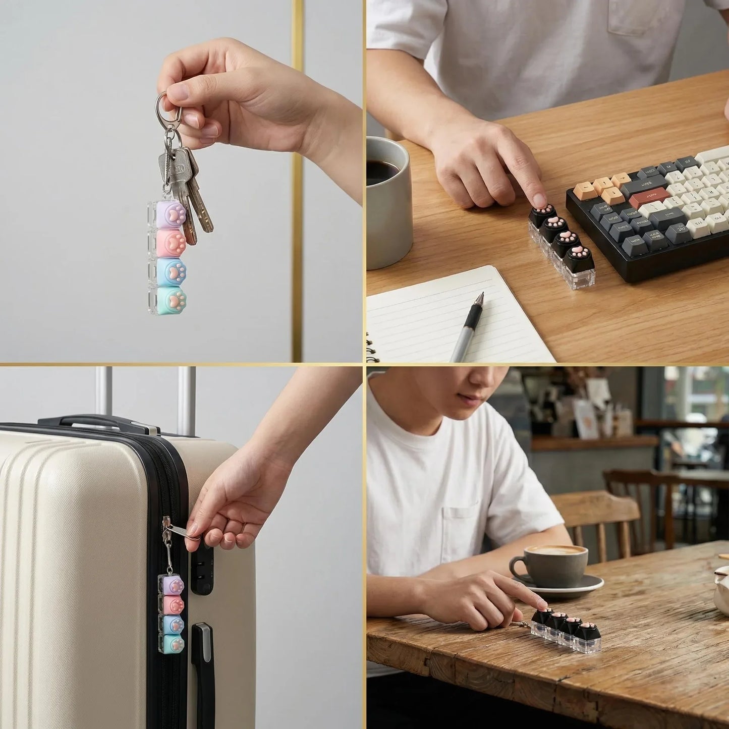 LED Light-Up Fidget Keychain | Clickable Stress Relief Desk Toy