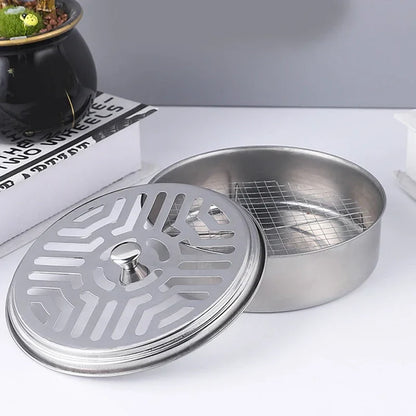 Mosquito Coil Holder with Cover | Portable Insect Repellent Rack for Home and Camping