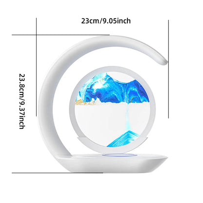 Quicksand Table Lamp USB Wireless Charging 3D Hourglass Desk Night Light
