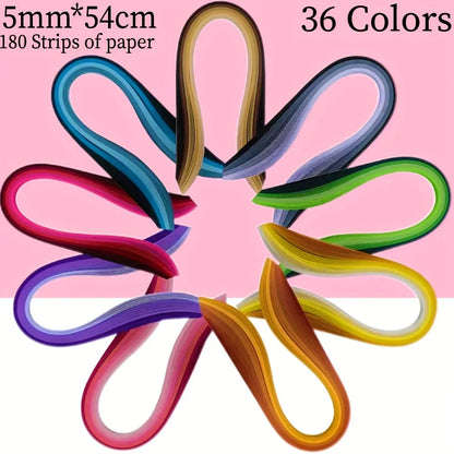 36 Colors Paper Strips Set | Rainbow Craft Paper for DIY Art Projects