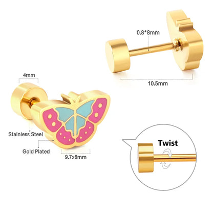Cute Acrylic Animal Stud Earrings | Surgical Steel Hypoallergenic Earrings for Women and Girls