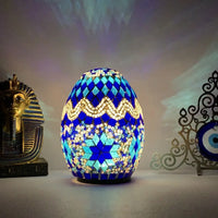 DIY Turkish Mosaic Egg Table Lamp Rechargeable Battery Bedside Desk Night Light
