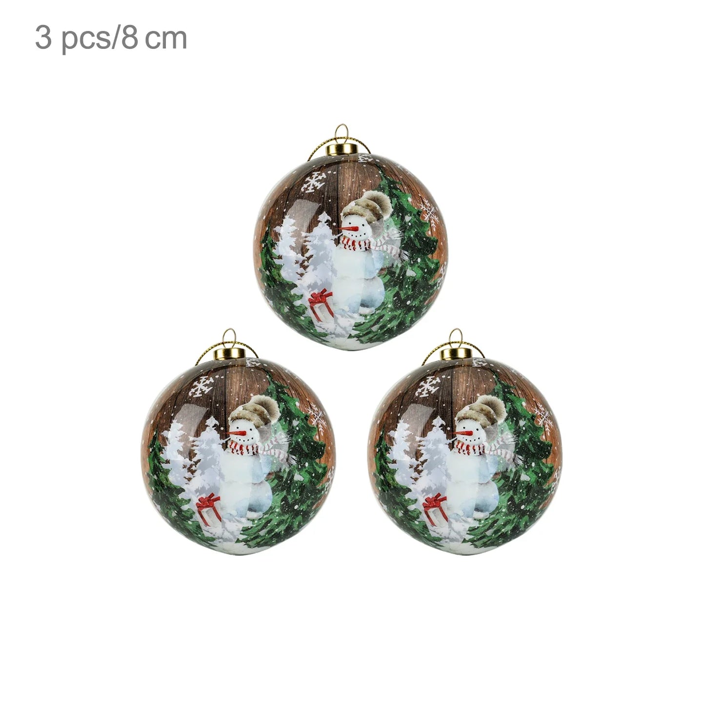 3 boules de Noël 8cm Cadeaux Originaux Décoration de Noël 2024 Décorations de Sapin de Noël Cadeau Pendentifs Boules