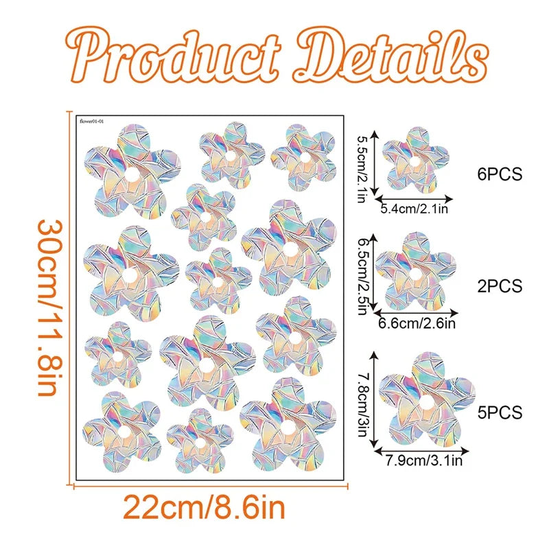 Rainbow Suncatcher Window Stickers | PVC Cat Butterfly Prism Glass Decal